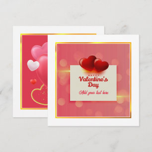 Valentijnsdag Met Rode Harten I Romantische Liefde Feestdagenkaart