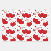 Valentijnsdag met rode harten inpakpapier vel (Voorkant)