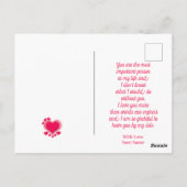 Valentijnsdag met rode initiaal en gouden hart briefkaart (Achterkant)