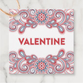 Valentijnsdag met roze bloemetjes en wervelingen bedankjes labels (Voorkant)