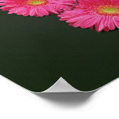 Valentijnsdag met roze hartbloemen - Afdrukken met Poster (Hoek)