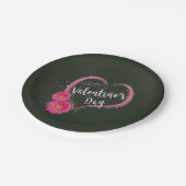 Valentijnsdag met roze hartbloemen - Bord papier (Gekanteld)