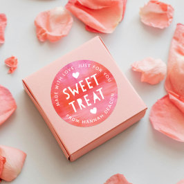 Valentijnsdag met roze roze rode zoete bedekking C Ronde Sticker