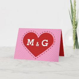 Valentijnsdag met titel Initialen/tekst Feestdagen Kaart