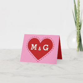 Valentijnsdag met titel Initialen/tekst Feestdagen Kaart