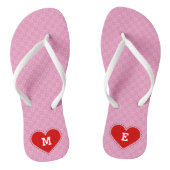 Valentijnsdag met titel Initialen/tekst Teenslippers (Voetbed)