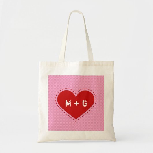 Valentijnsdag met titel Initialen/tekst Tote Bag (Voorkant)