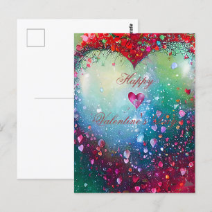 Valentijnsdag met verbrijzelend hart briefkaart