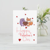 Valentijnsdag met vriend(in) kaart (Staand voorkant)