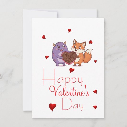 Valentijnsdag met vriend(in) kaart (Voorkant)