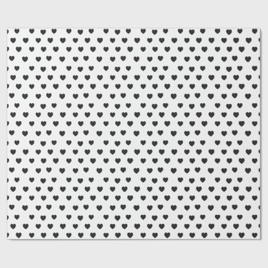 Valentijnsdag met zwarte en witte harten cadeaupapier (Vlak)