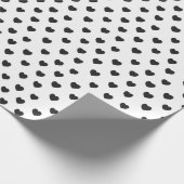 Valentijnsdag met zwarte en witte harten cadeaupapier (Hoek)