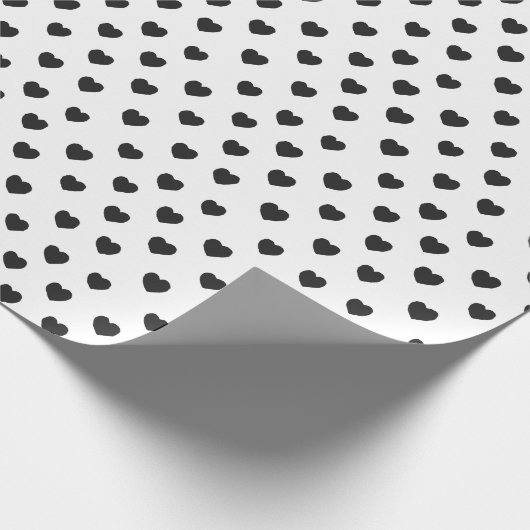 Valentijnsdag met zwarte en witte harten cadeaupapier (Hoek)