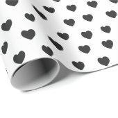 Valentijnsdag met zwarte en witte harten cadeaupapier (Rol Hoek)