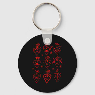 Valentijnsdag Mexicaanse Milagro Gotische Goth Hei Sleutelhanger