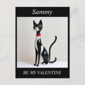 VALENTIJNSDAG Mid Century Cat, bewerkbaar Briefkaa Feestdagenkaart (Voorkant)