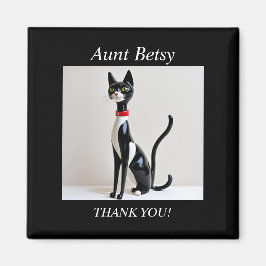 VALENTIJNSDAG Mid Century Cat, bewerkbaar Magneet