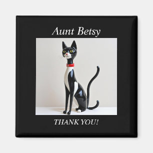 VALENTIJNSDAG Mid Century Cat, bewerkbaar Magneet