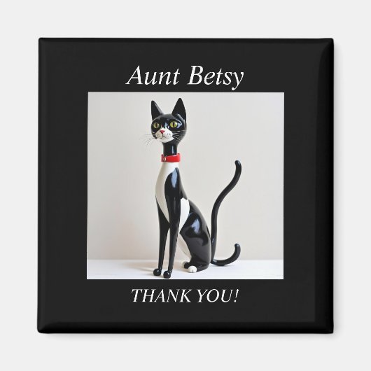 VALENTIJNSDAG Mid Century Cat, bewerkbaar Magneet (Voorkant)