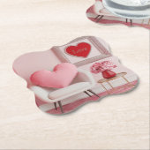 Valentijnsdag Mid Century Modern Onderzetter Set (Gekanteld)