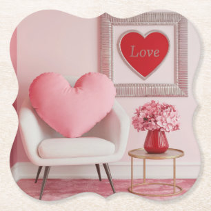 Valentijnsdag Mid Century Modern Onderzetter Set