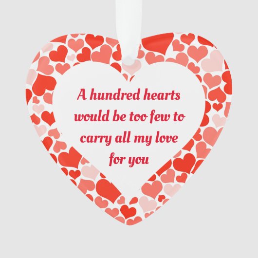 Valentijnsdag Mijn liefde voor jou Gepersonaliseer Ornament (voorkant)