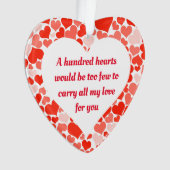 Valentijnsdag Mijn liefde voor jou Gepersonaliseer Ornament (voorkant)