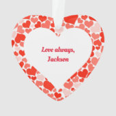 Valentijnsdag Mijn liefde voor jou Gepersonaliseer Ornament (achterkant)