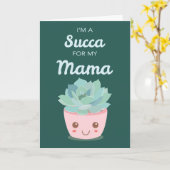 Valentijnsdag Mijn Mama met Kawaii Succulent Kaart (Gele Bloem)