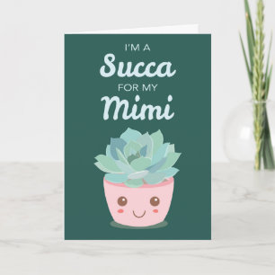 Valentijnsdag Mijn Mimi met Kawaii Succulent Kaart