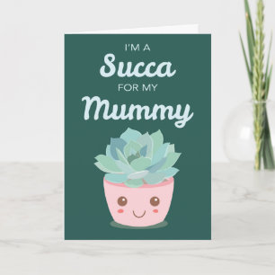 Valentijnsdag Mijn Mummy met Kawaii Succulent Kaart