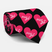 Valentijnsdag Minamilist Pink Hugs Snoep Heart Stropdas (Opgerold)