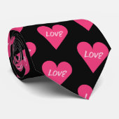 Valentijnsdag Minamilist Pink Love Snoep Heart Stropdas (Opgerold)