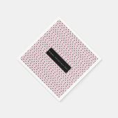 Valentijnsdag Mini Harten Patroon Roze Zwart Servet (Hoek)