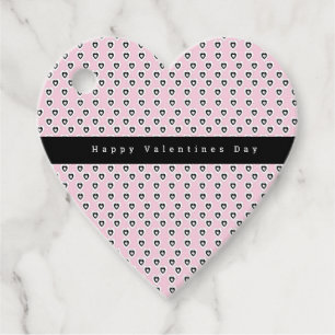 Valentijnsdag Mini Hartjes Patroon Roze Zwart Bedankjes Labels
