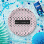 Valentijnsdag Mini Hearts Pattern roze Black Papieren Bordje (Feest)