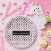 Valentijnsdag Mini Hearts Pattern roze Black Papieren Bordje (Feest)