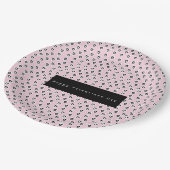 Valentijnsdag Mini Hearts Pattern roze Black Papieren Bordje (Gekanteld)