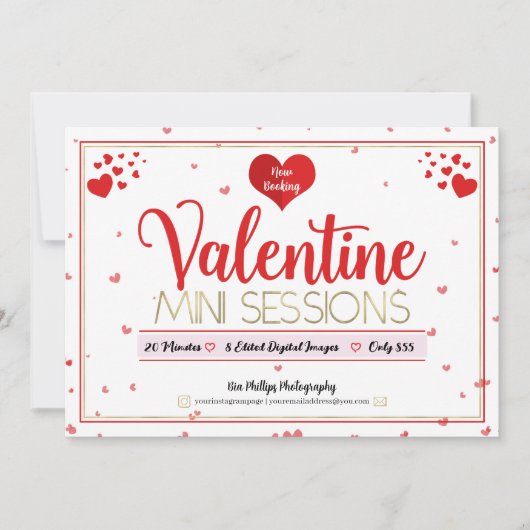 Valentijnsdag Mini-sessies Fotografie Minis Flyer Kaart (Voorkant)