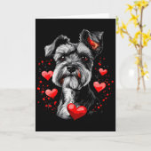Valentijnsdag Miniatuur Schnauzer Kaart (Gele Bloem)
