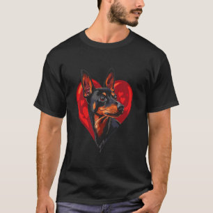 Valentijnsdag Minibeer Pinscher Hond T-shirt
