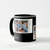 Valentijnsdag minimalistisch zwart twee foto mok (Voorkant links)