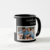 Valentijnsdag minimalistisch zwart twee foto mok (Voorkant rechts)