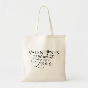 Valentijnsdag Minimalistische Lettering Tote Bag