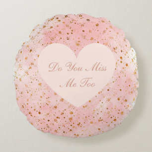 Valentijnsdag, Mis je mij ook, Roze Liefdeshart Rond Kussen