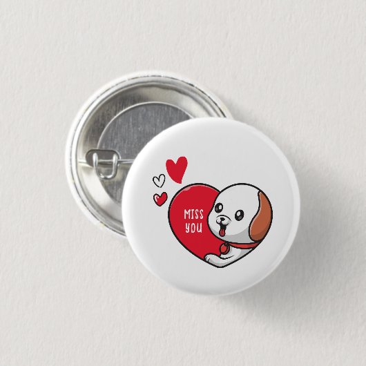 Valentijnsdag, Miss u Ronde Button 3,2 Cm (Voorkant /achterkant)