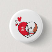 Valentijnsdag, Miss u Ronde Button 3,2 Cm (Voorkant)