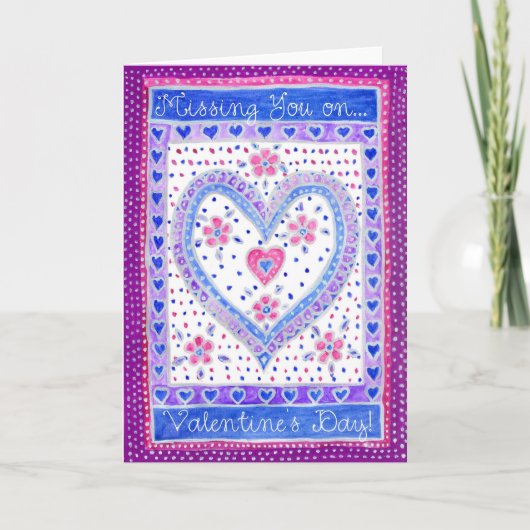 Valentijnsdag 'Missing You' Kaart (Voorkant)