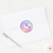 Valentijnsdag Modern Gift met Schattigee Eenhoorn Ronde Sticker (Envelop)