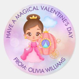 Valentijnsdag Modern Gift met Schattigee Prinses Ronde Sticker